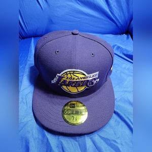 New Era Los Angeles Lakers NBA sz. 7 3/8 Fitted Hat 59Fifty Purple Gold
